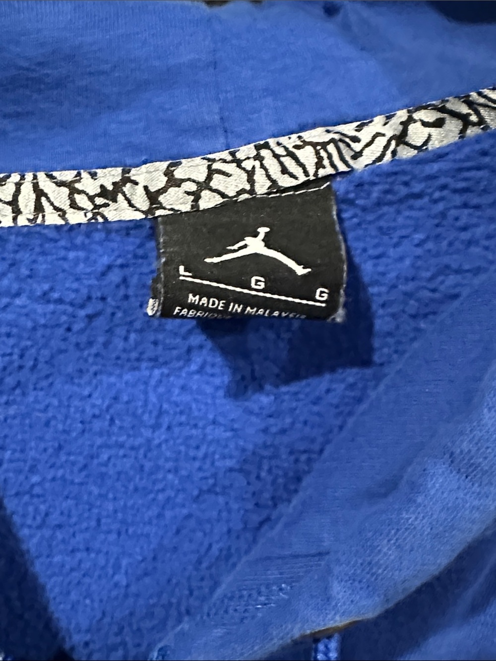 Jordan Royal Blue Full-Zip Hoodie with White Jumpman - Picture 2 of 3